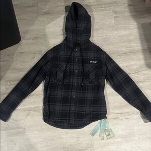 Off-White Dark Checkered Hooded Jacket